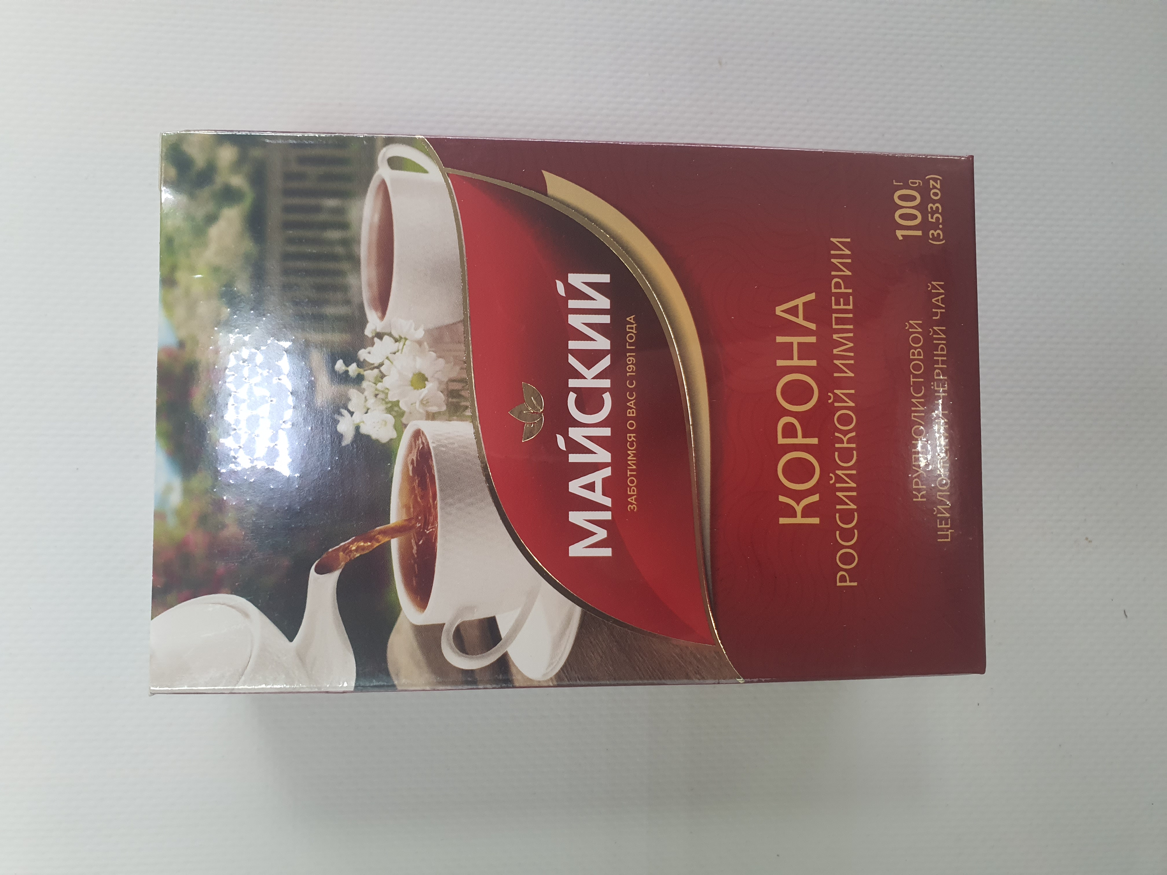 Чай МАЙСКИЙ Корона РИ 100гр.(черный крупнолистовой)