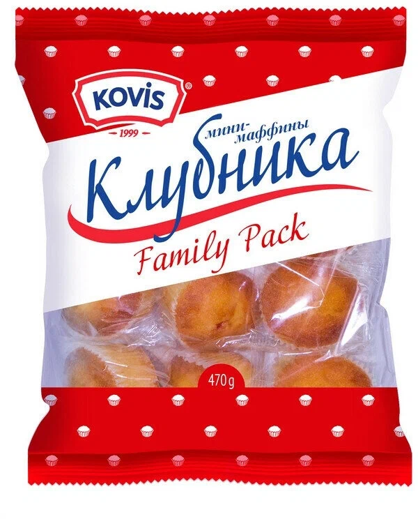 МИНИ- МАФФИНЫ KOVIS клубника 470г