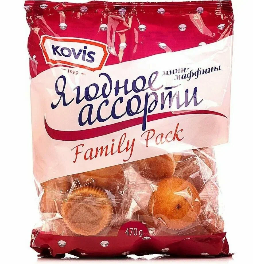 МИНИ- МАФФИНЫ KOVIS ягодное ассорти 470г