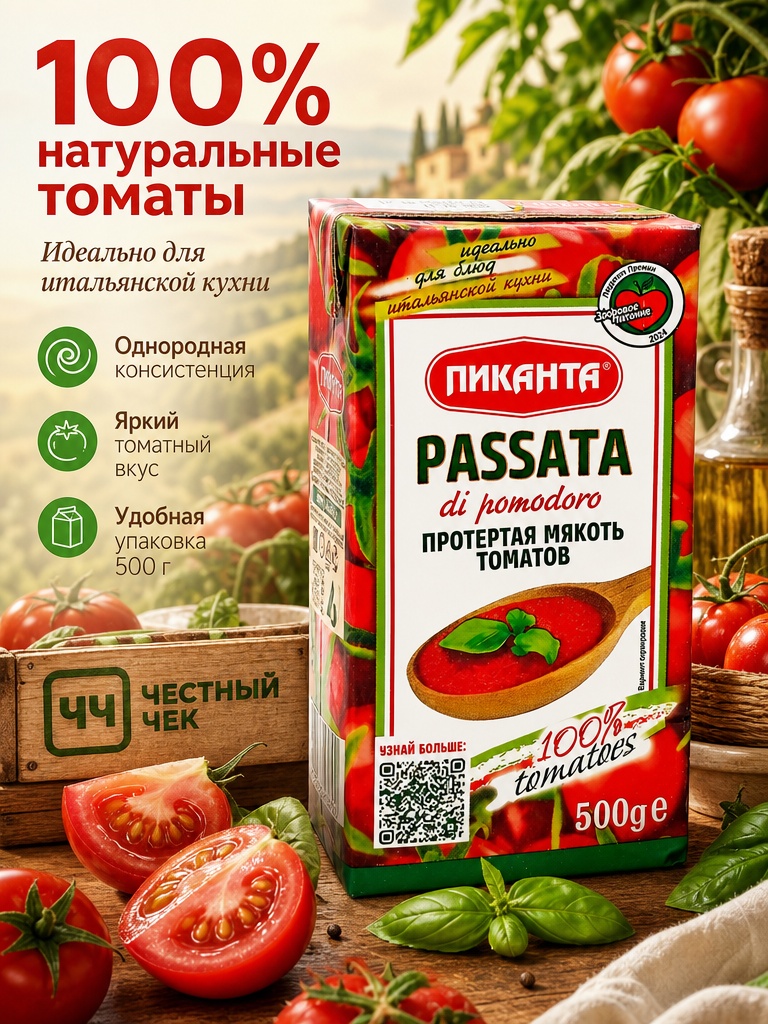 Мякоть томатов Passata 500г т/п Пиканта
