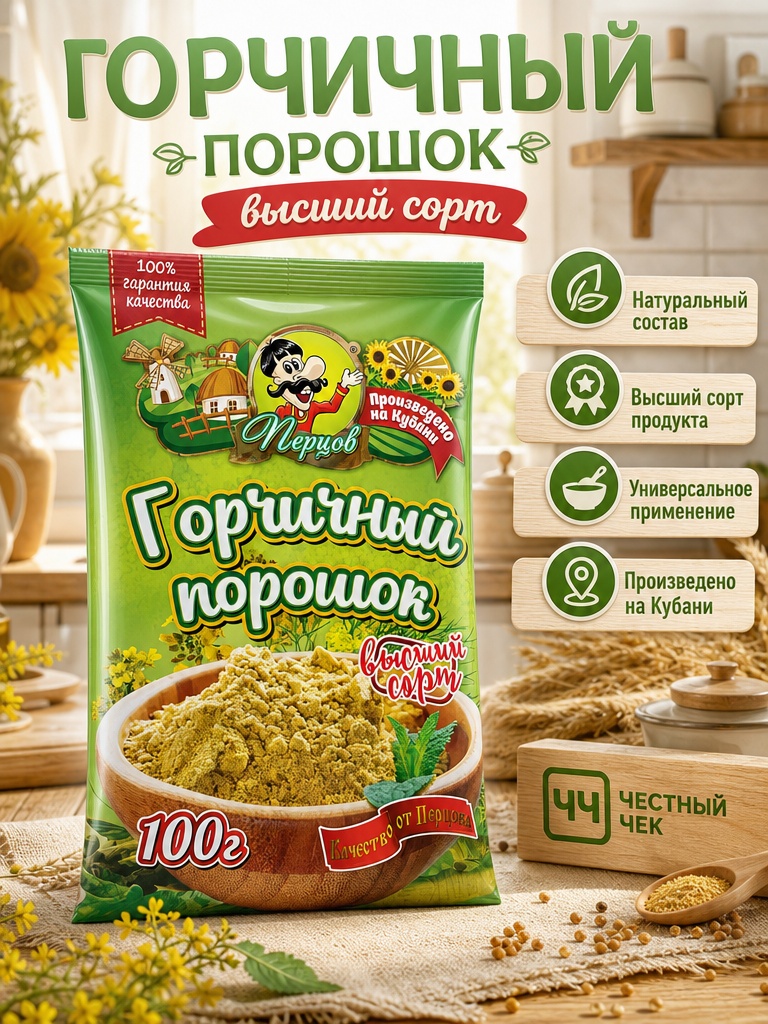 Горчичный порошок 100г в/сорт Перцов