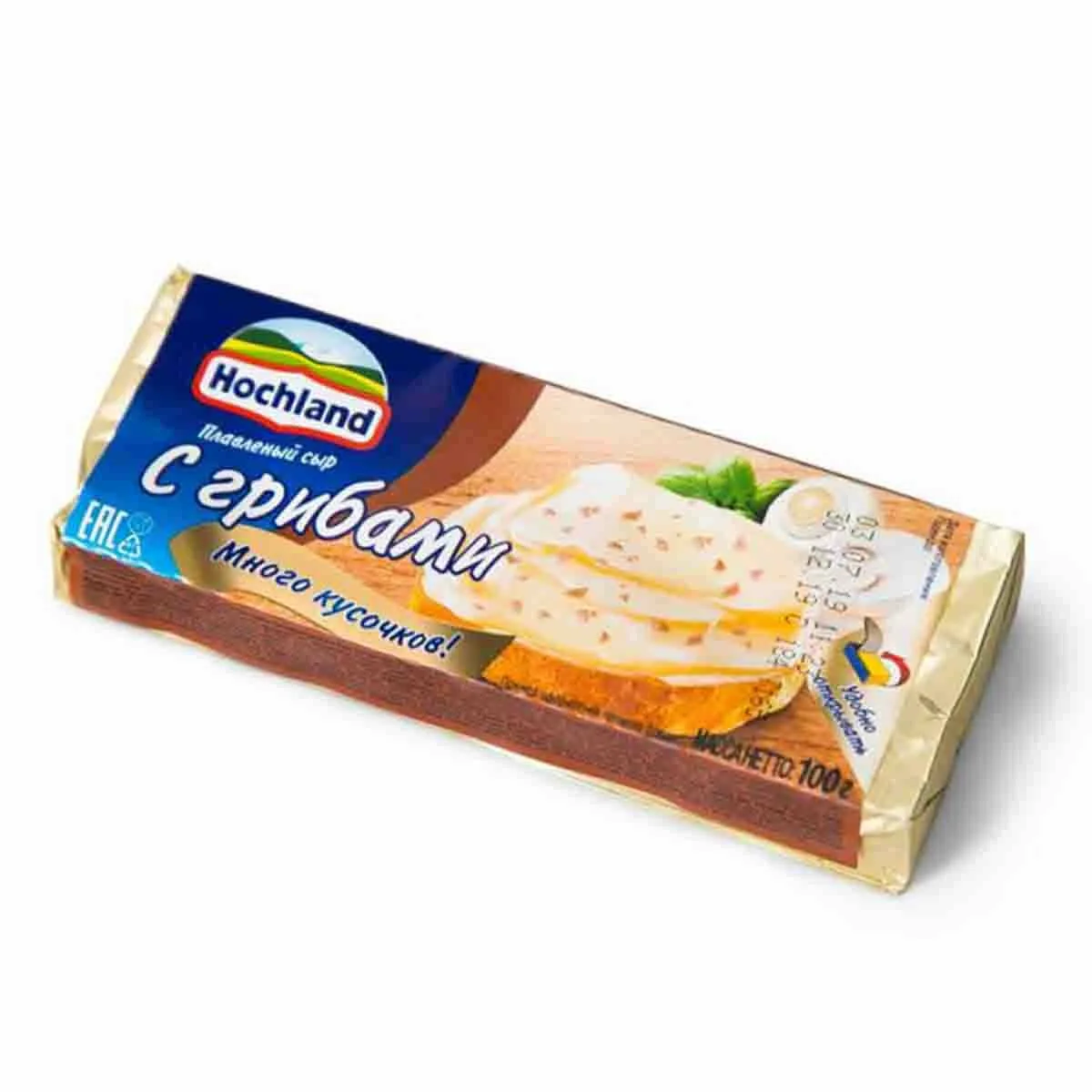 Сыр плавленый Хохланд с Грибами ( блочок)100г