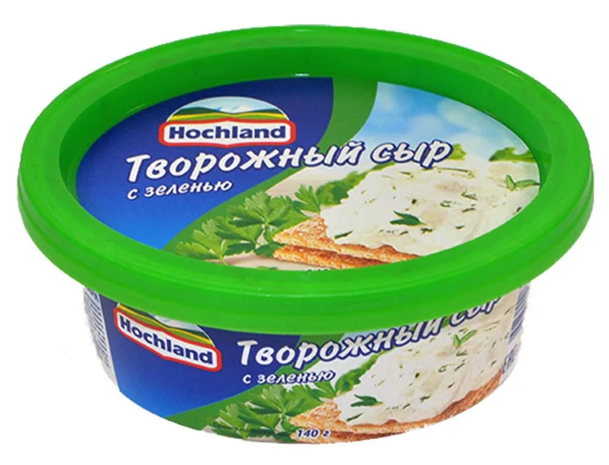 Сыр Творожный с зеленью 140г Хохланд