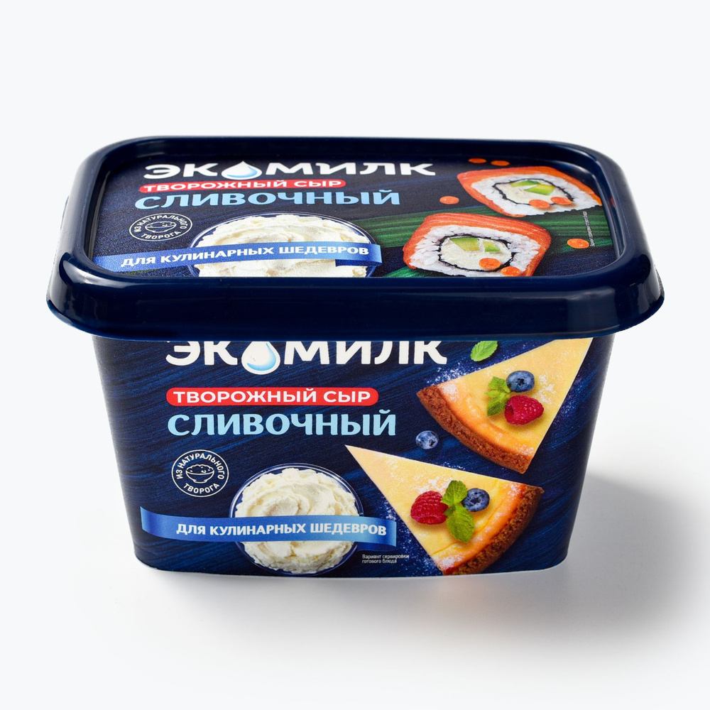Сыр творожный Сливочный 350г  Экомилк