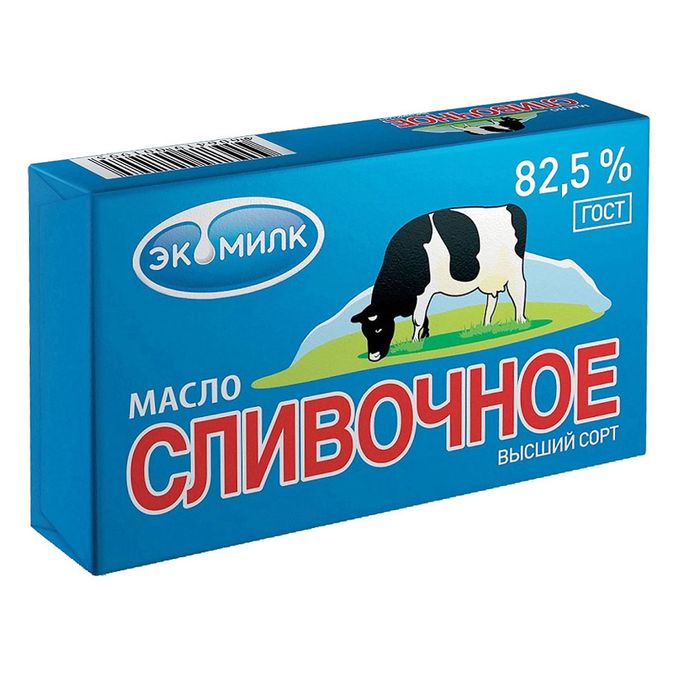 Масло Сливочное ЭКОМИЛК 82,5% 180г фольга