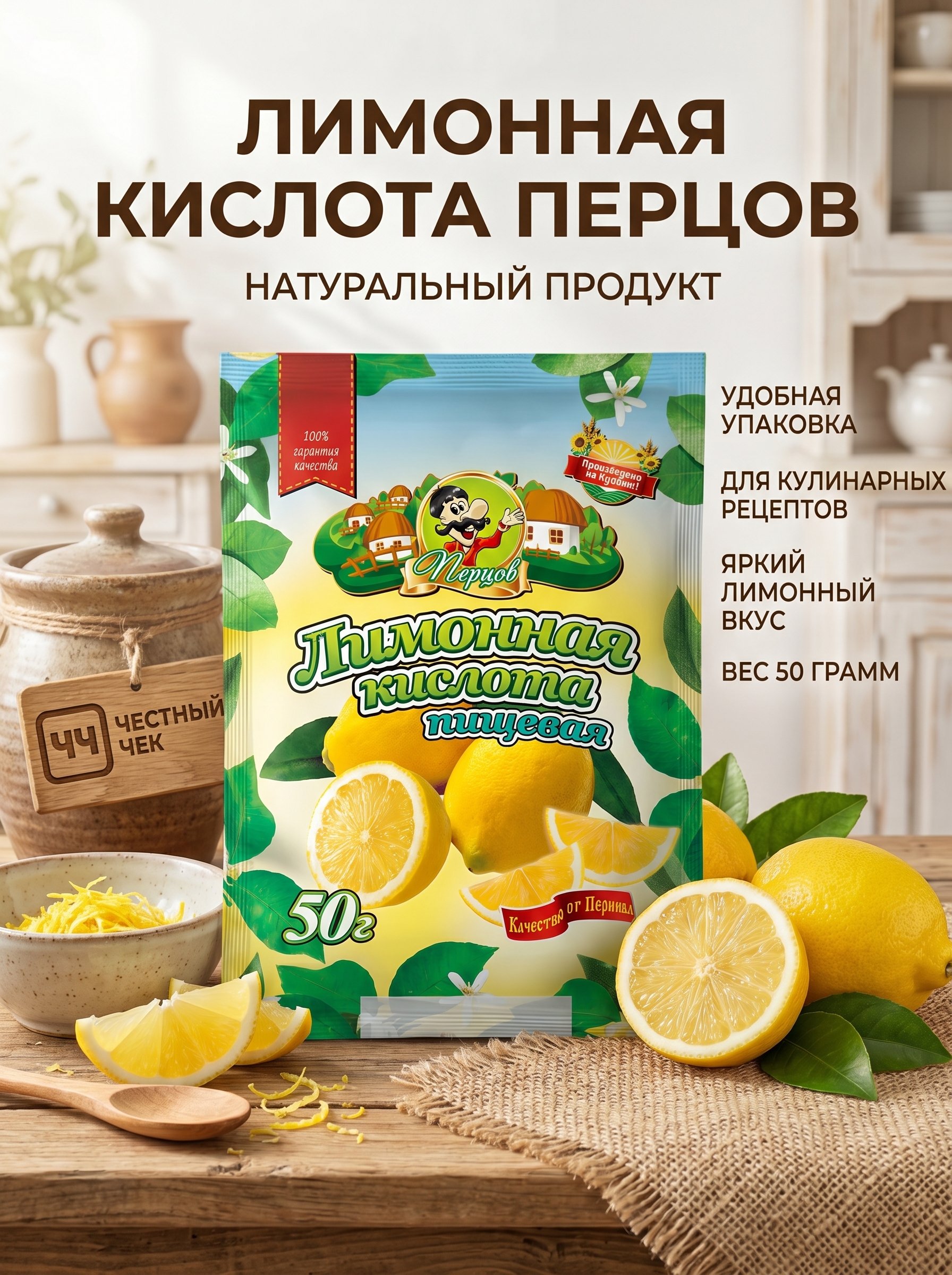 Лимонная кислота 50г Перцов