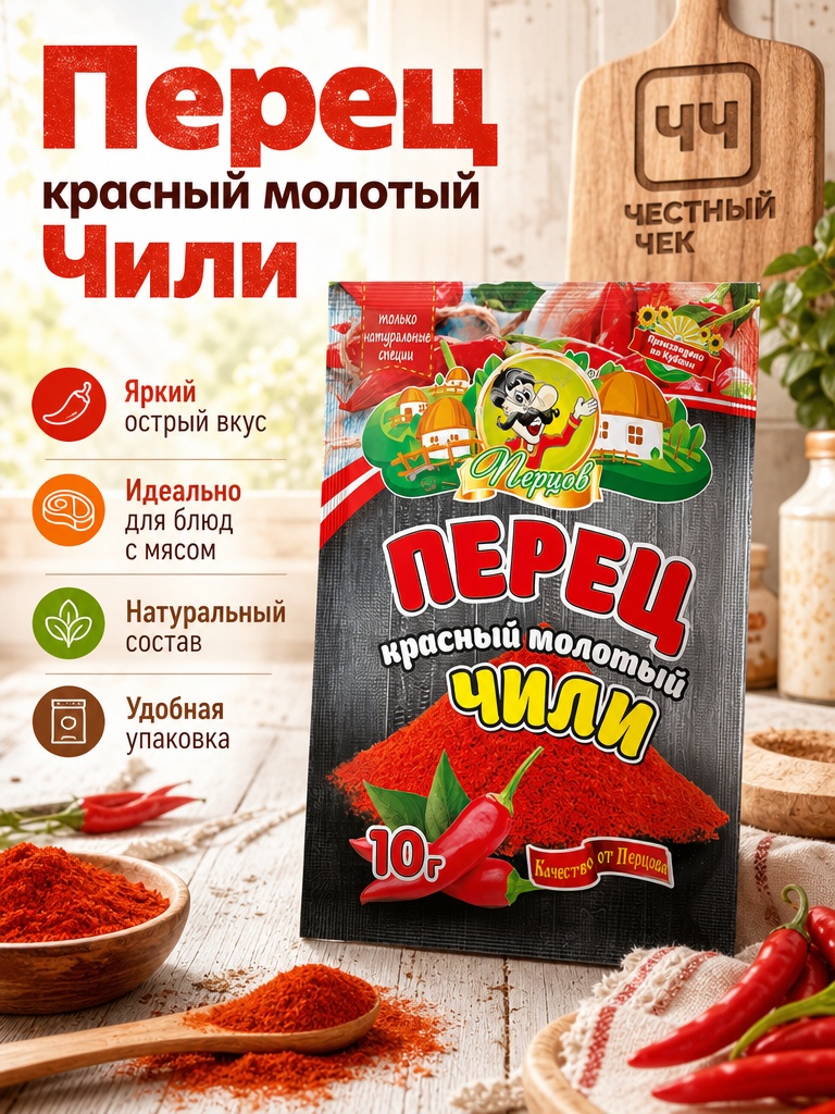 Перец красный молотый ЧИЛИ 10г Перцов