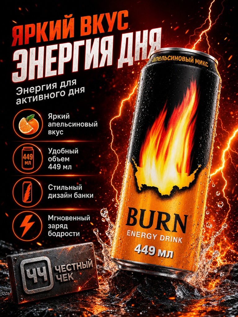Напитк тонизир. БЁРН Апельсиновый микс 0,449л ж/б