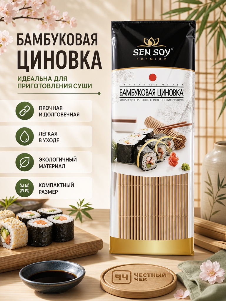 Циновка бамбуковая Sen Soy