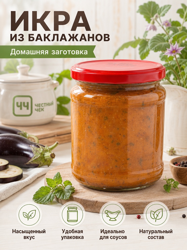 Икра Баклажанная Домашняя 0,5л с/б
