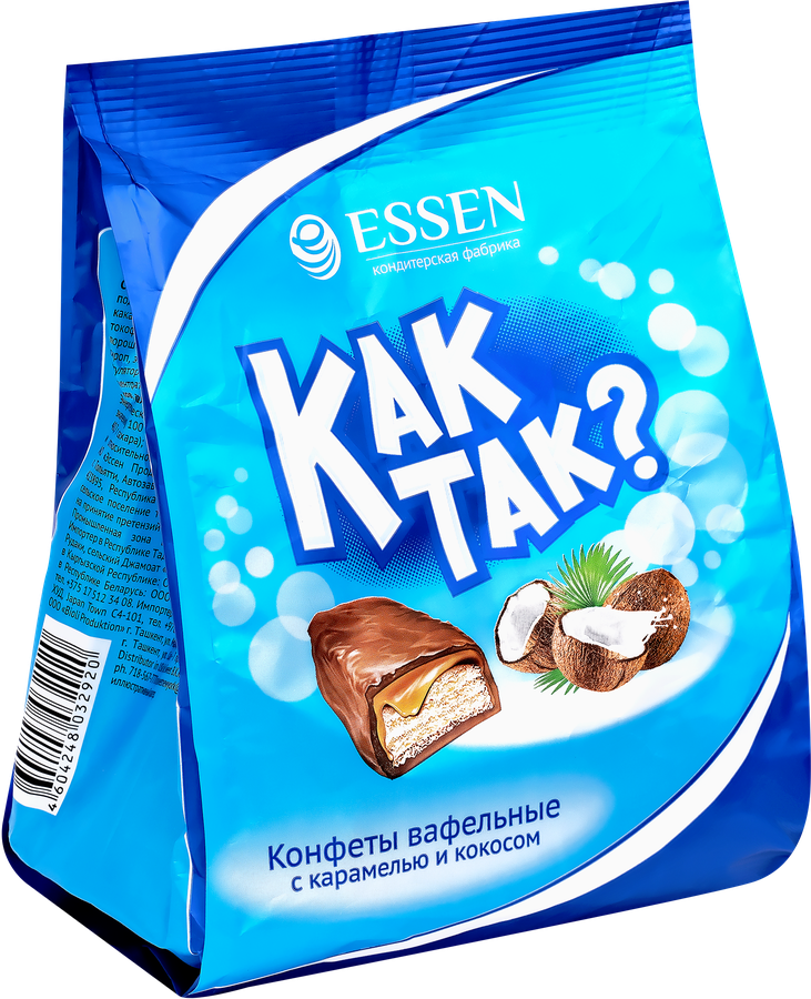 Конфеты КАК ТАК? 210г ваф. с карамелью.и кокос. Essen