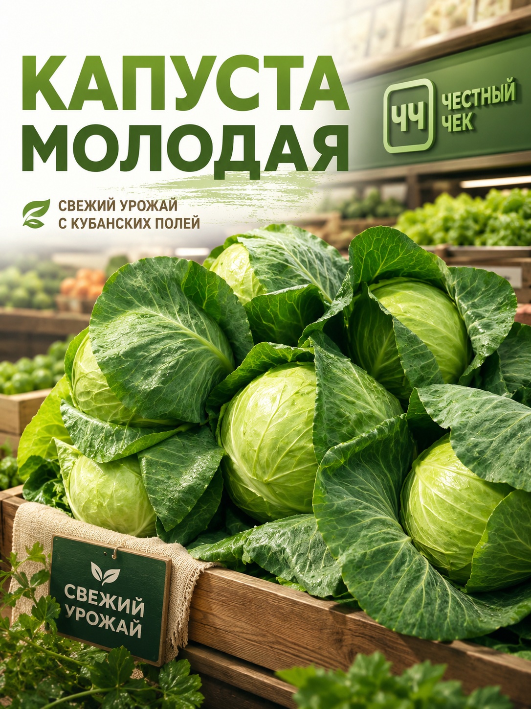 Капуста молодая 1кг вес
