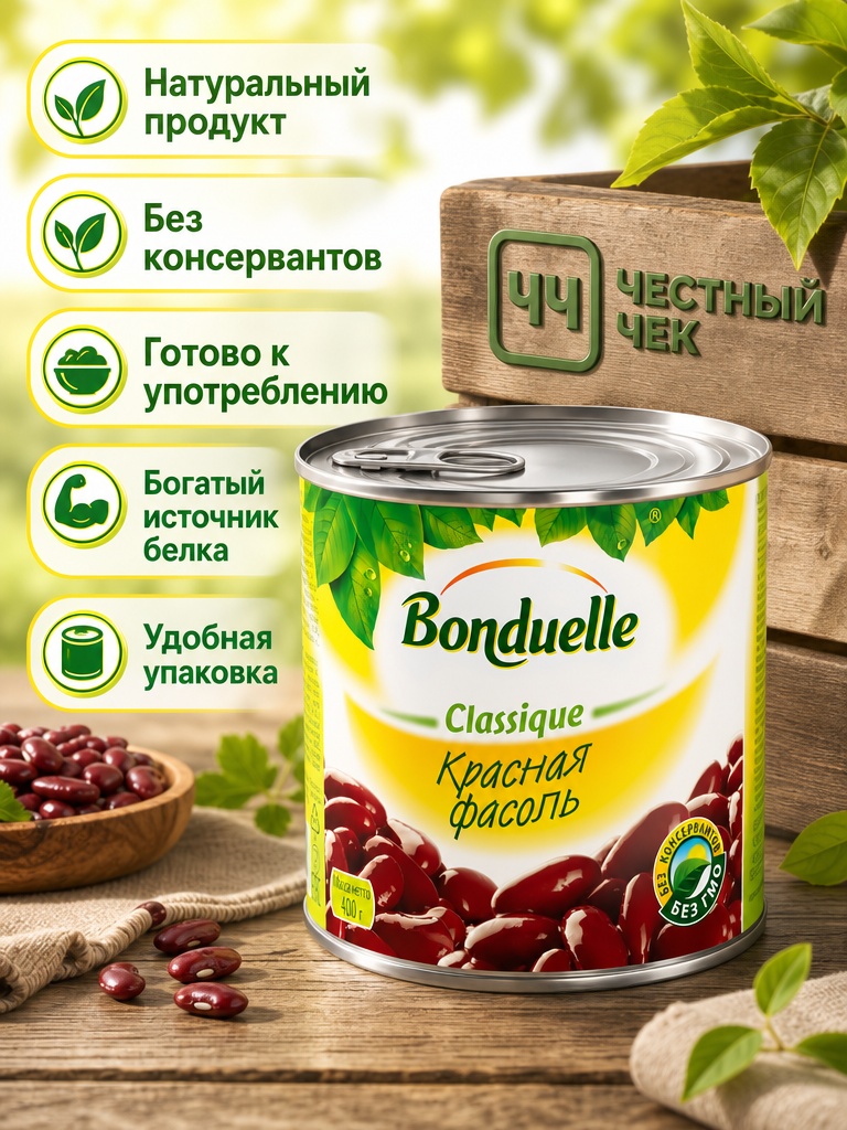 Фасоль Красная Bonduelle 425мл/400г ж/б