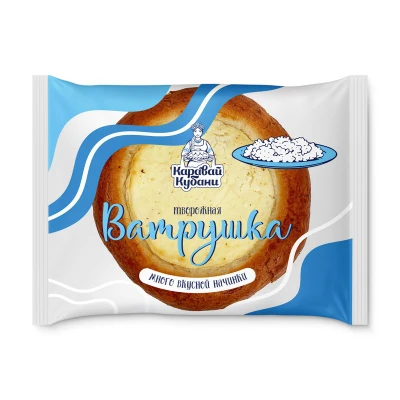 Ватрушка творожная с малиной 90г Каравай Кубани            