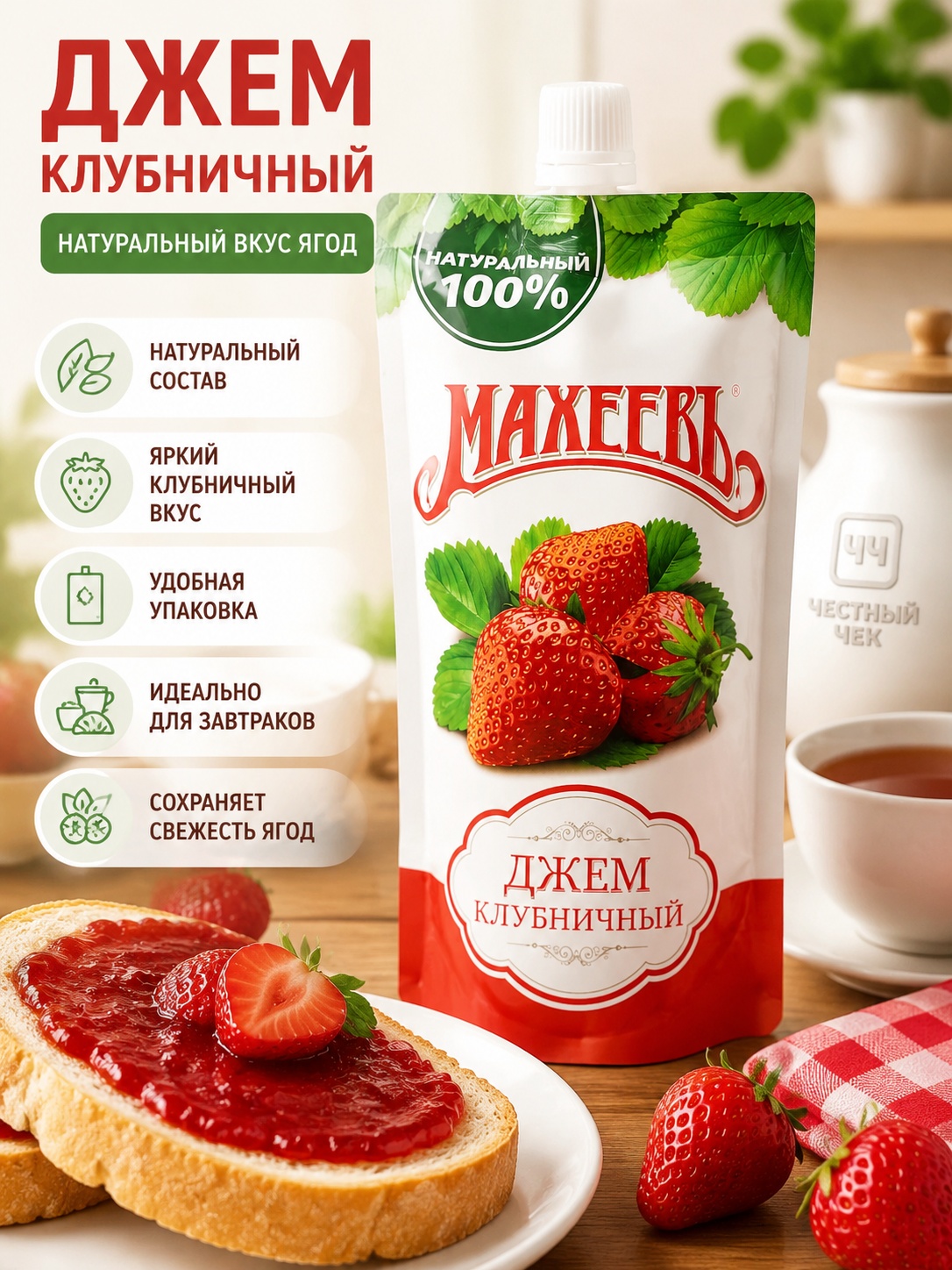 Джем Клубничный 300г  м/у Махеев
